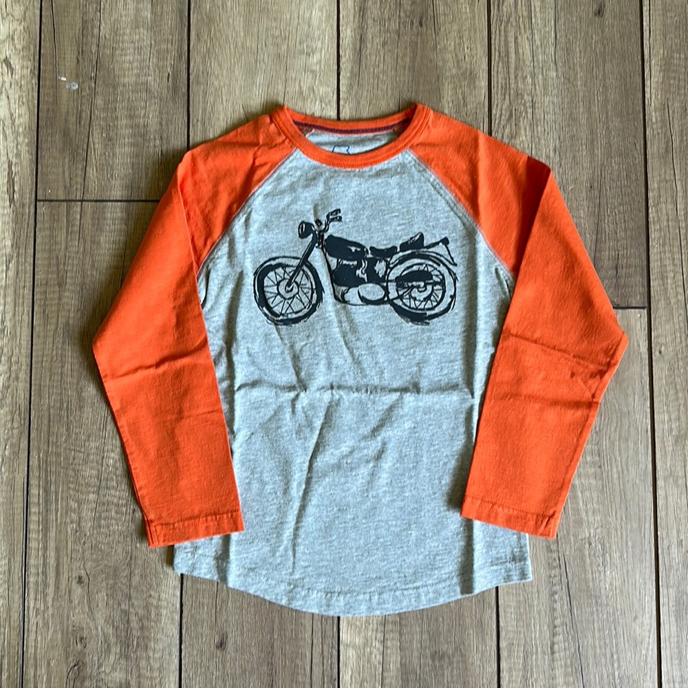 New MiniBoden Motorcycle Tee, Size 6-7y.